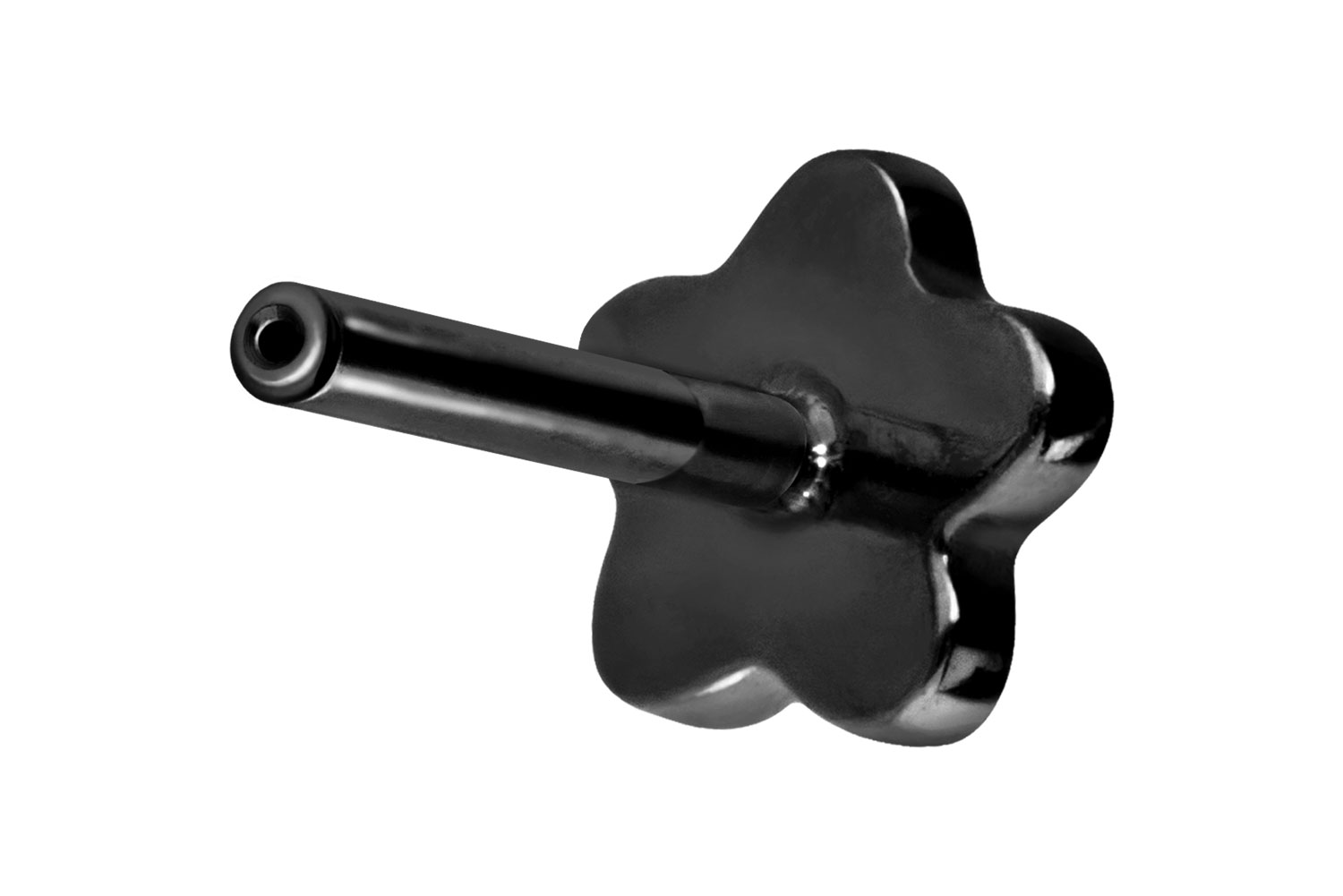 Titan Labret Piercing mit Push Fit ohne Kugel BLUME